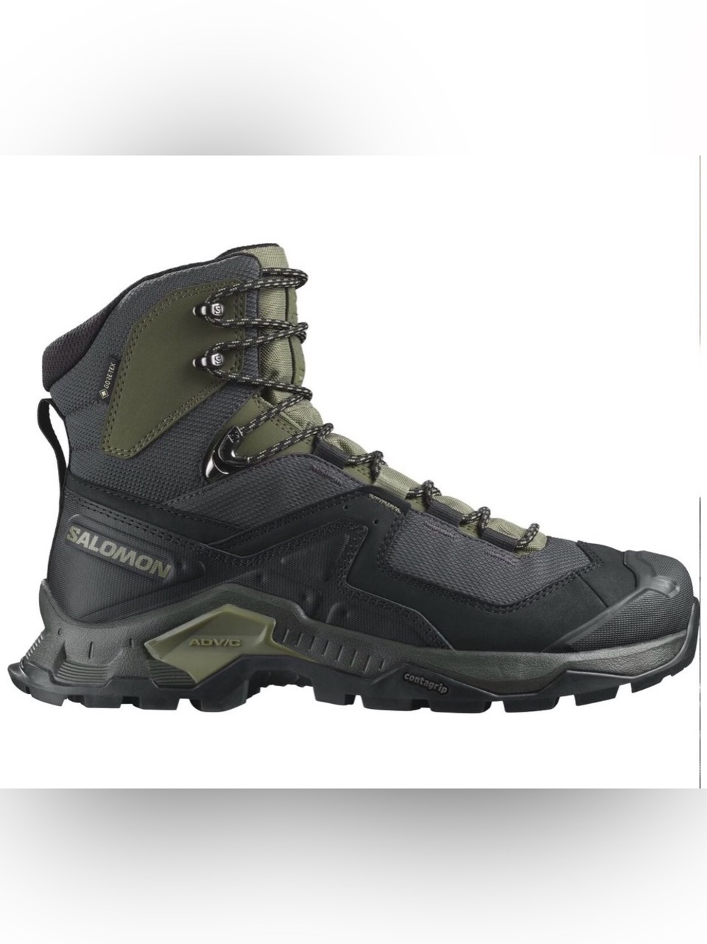 Salomon Quest Element Mid GTX Waterproof Boots Black Green Gore-Tex Sz 11.5